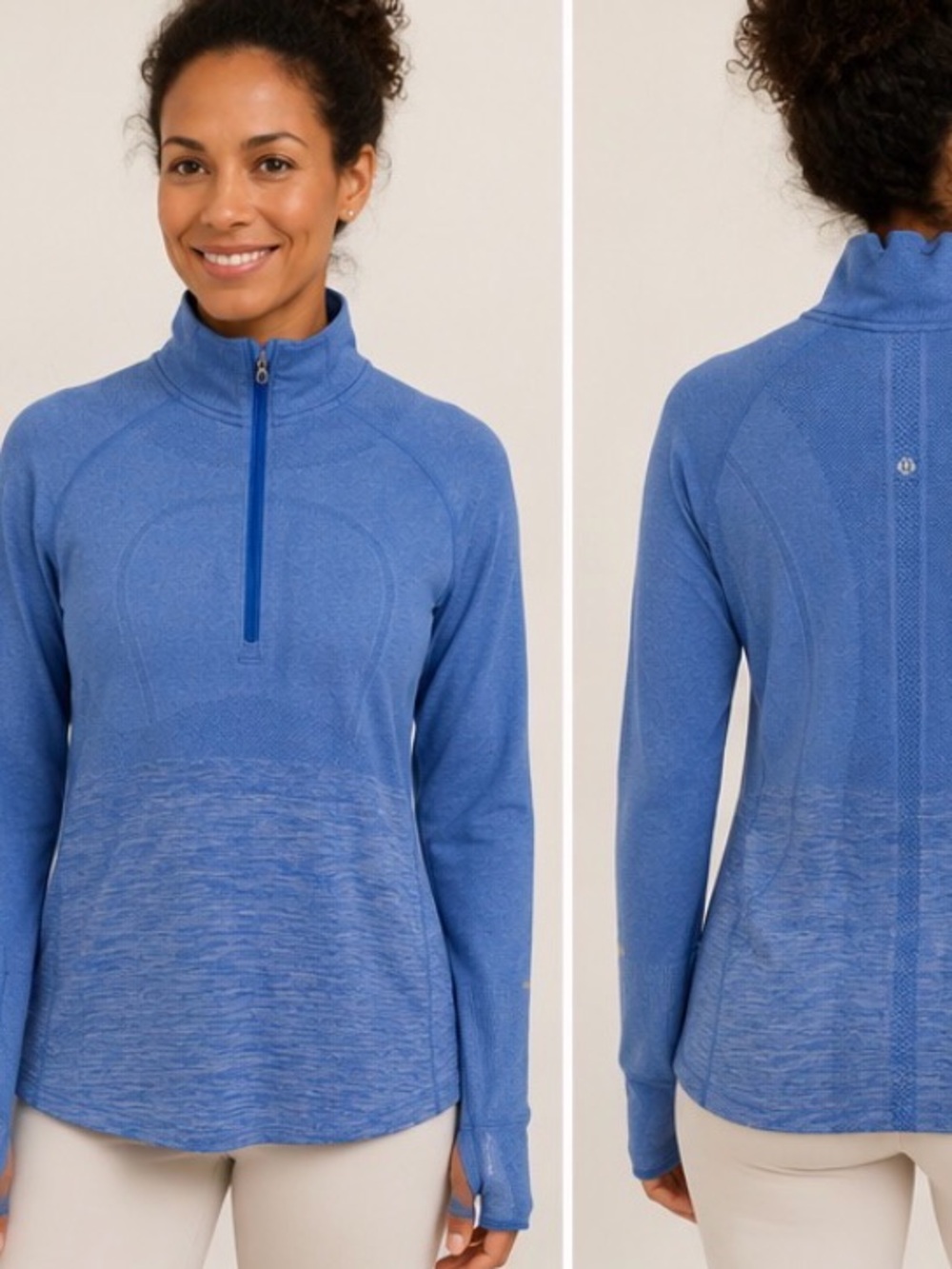 Lululemon Swiftly Tech 1/2 Zip in  Sapphire Blue lightweight size 10